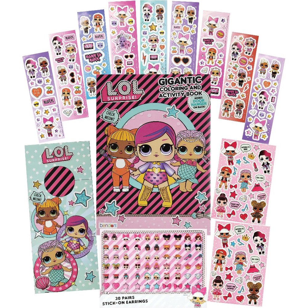 LOL Surprise Coloring Activity Stickers Earrings